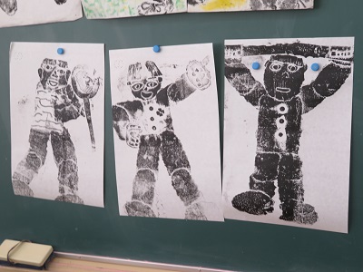 ３年生 紙版画 上三川町立上三川小学校